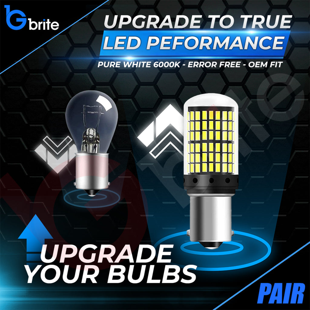 2x 1156 P21W 144 SMD LED WHITE REVERSE BULBS CANBUS ERROR FREE