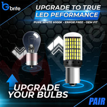 Load image into Gallery viewer, 2x 1156 P21W 144 SMD LED WHITE REVERSE BULBS CANBUS ERROR FREE