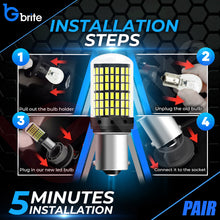 Load image into Gallery viewer, 2x 1156 P21W 144 SMD LED WHITE REVERSE BULBS CANBUS ERROR FREE