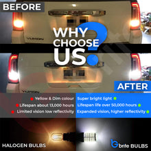 Load image into Gallery viewer, 2x 1156 P21W 144 SMD LED WHITE REVERSE BULBS CANBUS ERROR FREE