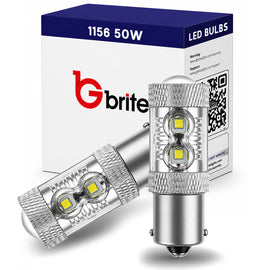 2x 1156 BA15 P21W 50W LED BULBS UPGRADE XENON WHITE DRL REVERSE REPLACEMENT BULBS