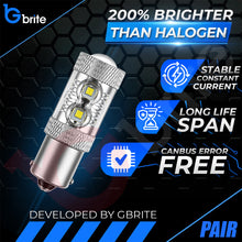 Load image into Gallery viewer, 2x 1156 BA15 P21W 50W LED BULBS UPGRADE XENON WHITE DRL REVERSE REPLACEMENT BULBS