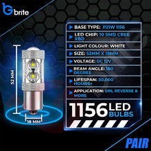 Load image into Gallery viewer, 2x 1156 BA15 P21W 50W LED BULBS UPGRADE XENON WHITE DRL REVERSE REPLACEMENT BULBS