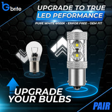 Load image into Gallery viewer, 2x 1156 BA15 P21W 50W LED BULBS UPGRADE XENON WHITE DRL REVERSE REPLACEMENT BULBS