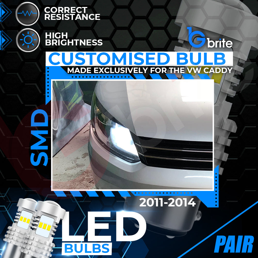 2x 1157 14 SMD LED BULBS FOR VW CADDY MK3 UPGRADE XENON WHITE REPLACEMENT BULBS