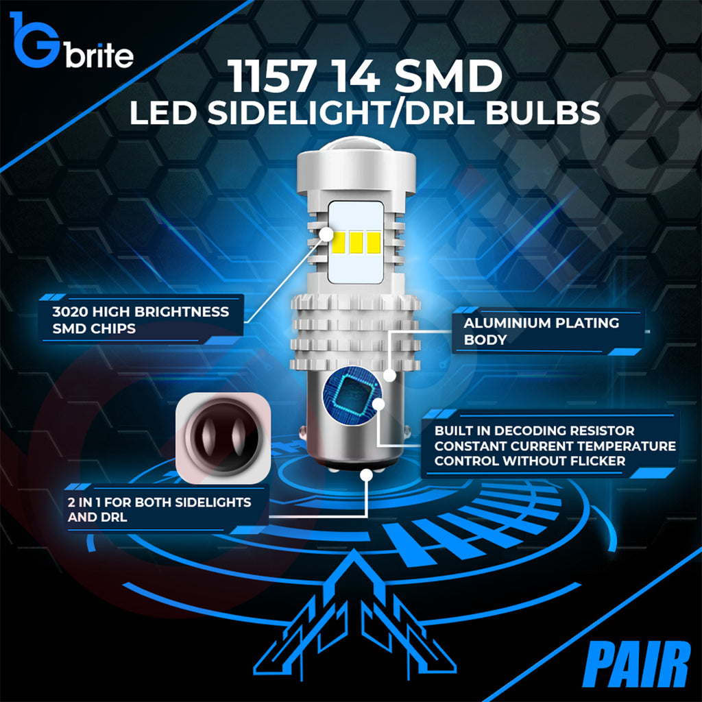 2x 1157 14 SMD LED BULBS FOR VW CADDY MK3 UPGRADE XENON WHITE REPLACEMENT BULBS