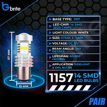 Load image into Gallery viewer, 2x 1157 14 SMD LED BULBS FOR VW CADDY MK3 UPGRADE XENON WHITE REPLACEMENT BULBS
