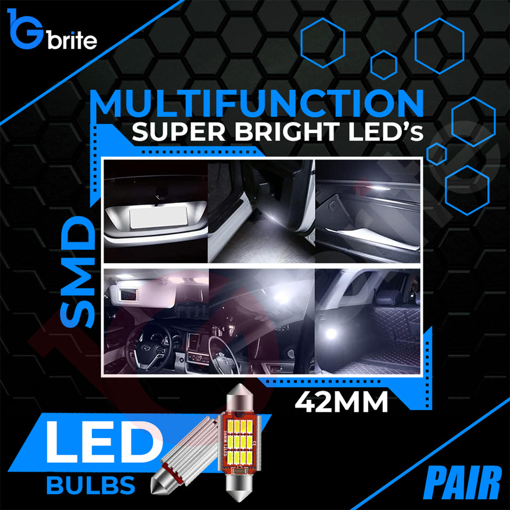 2x 36MM 12 SMD LED FESTOON DOME NUMBER PLATE LIGHT BULBS 272 CANBUS