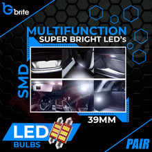 Load image into Gallery viewer, 2x 39MM 12 SMD LED FESTOON DOME NUMBER PLATE LIGHT BULBS 272 CANBUS