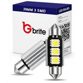 2x 39MM 3 SMD LED FESTOON DOME NUMBER PLATE LIGHT BULBS 272 CANBUS