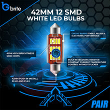 Load image into Gallery viewer, 2x 42MM 12 SMD LED FESTOON DOME NUMBER PLATE LIGHT BULBS C10W CANBUS
