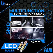 Load image into Gallery viewer, 2x 42MM 4 SMD LED WHITE FESTOON INTERIOR LIGHT BULBS C10W CANBUS