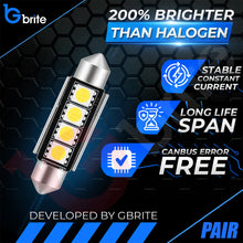 Load image into Gallery viewer, 2x 42MM 4 SMD LED WHITE FESTOON INTERIOR LIGHT BULBS C10W CANBUS