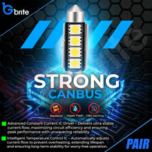 Load image into Gallery viewer, 2x 42MM 4 SMD LED WHITE FESTOON INTERIOR LIGHT BULBS C10W CANBUS