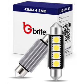 2x 42MM 4 SMD LED WHITE FESTOON INTERIOR LIGHT BULBS C10W CANBUS