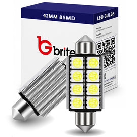 2x 42MM 8 SMD LED WHITE FESTOON INTERIOR LIGHT BULBS C10W CANBUS
