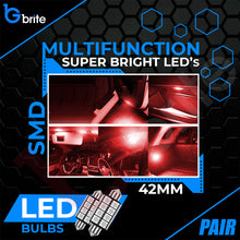 Load image into Gallery viewer, 2x 42MM 8 SMD LED RED FESTOON INTERIOR LIGHT BULBS C10W CANBUS
