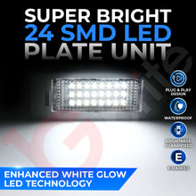 Load image into Gallery viewer, 2x 24 LED NUMBER PLATE LIGHT UNITS 5500K XENON WHITE ERROR FREE FOR BMW E90 E91 E92 E93 F30 F31 F35