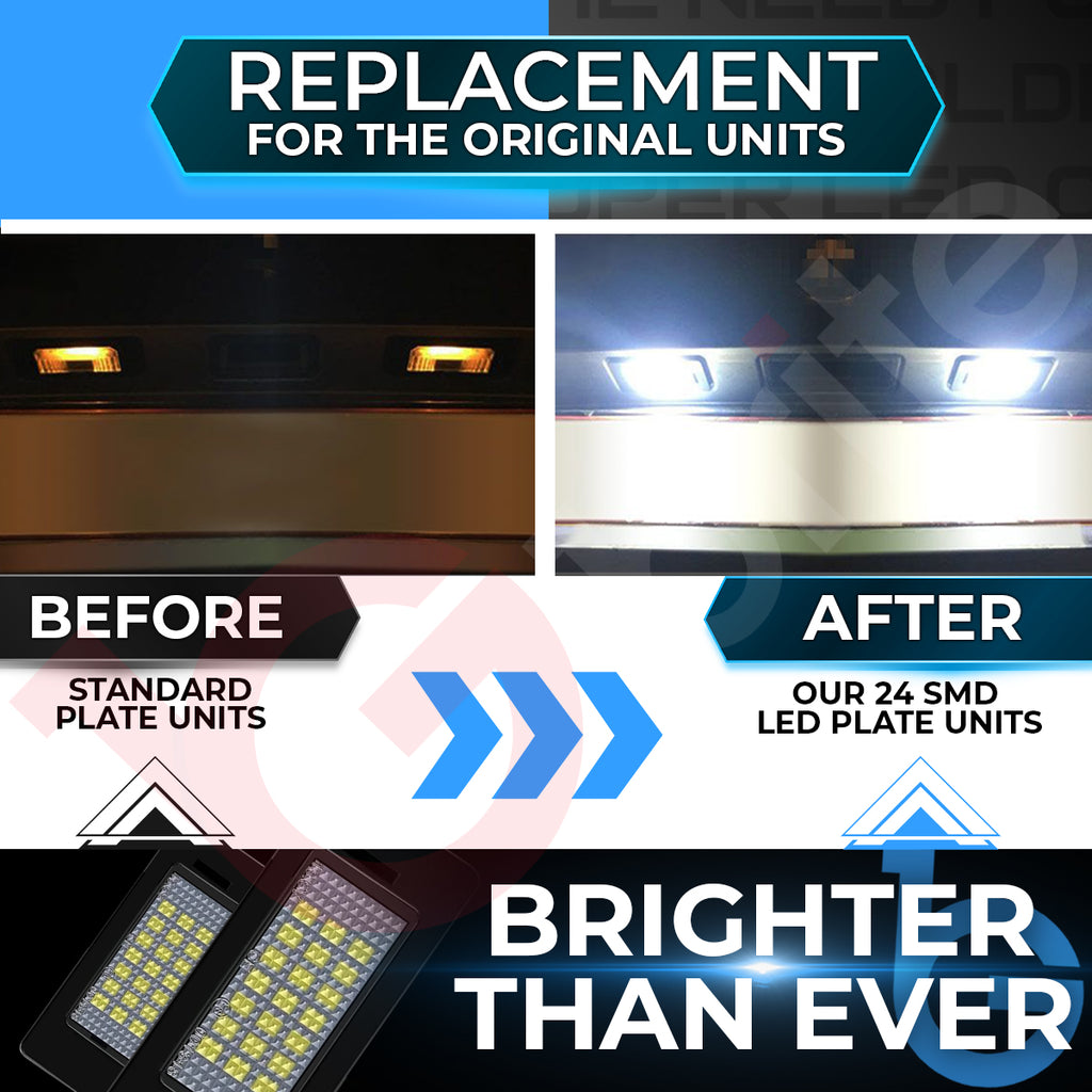 2x 24 LED NUMBER PLATE LIGHT UNITS 5500K XENON WHITE ERROR FREE FOR BMW E90 E91 E92 E93 F30 F31 F35