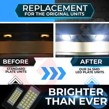 Load image into Gallery viewer, 2x 24 LED NUMBER PLATE LIGHT UNITS 5500K XENON WHITE ERROR FREE FOR BMW E90 E91 E92 E93 F30 F31 F35