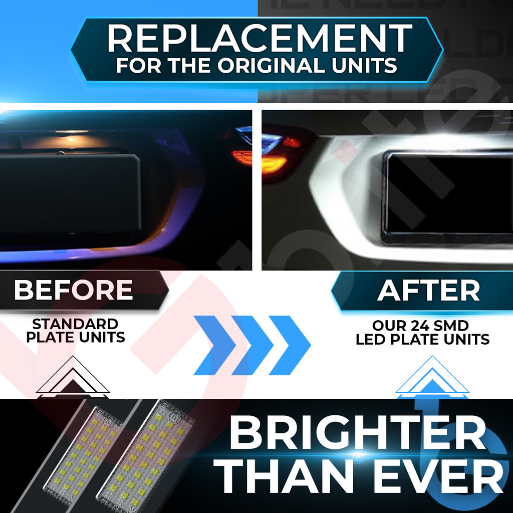2x 24 LED NUMBER PLATE LIGHT UNITS 5500K XENON WHITE ERROR FREE FOR BMW 1 SERIES
