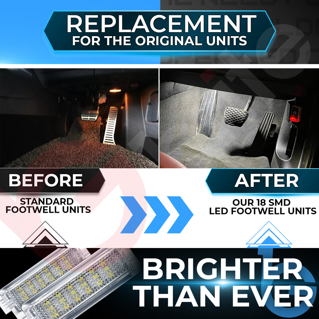 BMW 18 SMD LED FOOTWELL LIGHT UNITS 4 Pin UPGRADE FOR F20 F21 F22 F30 F31
