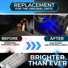 Load image into Gallery viewer, BMW 18 SMD LED FOOTWELL LIGHT UNITS 4 Pin UPGRADE FOR F20 F21 F22 F30 F31