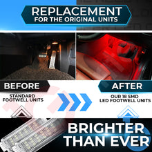 Load image into Gallery viewer, BMW 18 SMD LED FOOTWELL LIGHT UNITS 4 Pin UPGRADE FOR F20 F21 F22 F30 F31