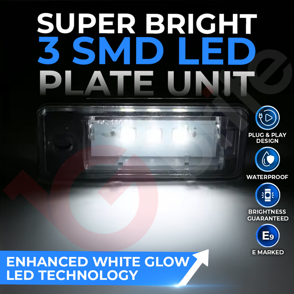 2x 3 LED NUMBER PLATE LIGHT UNITS 5500K XENON WHITE ERROR FREE FOR AUDI A3 8P S3 RS3