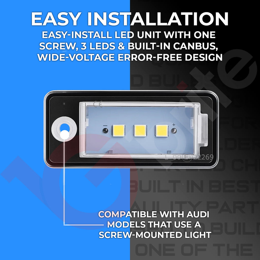 2x 3 LED NUMBER PLATE LIGHT UNITS 5500K XENON WHITE ERROR FREE FOR AUDI A3 8P S3 RS3