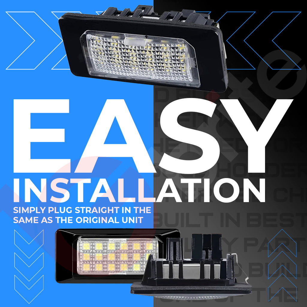 2x 18 LED NUMBER PLATE LIGHT UNITS 5500K XENON WHITE ERROR FREE FOR AUDI A1 8XA A3 8V Saloon