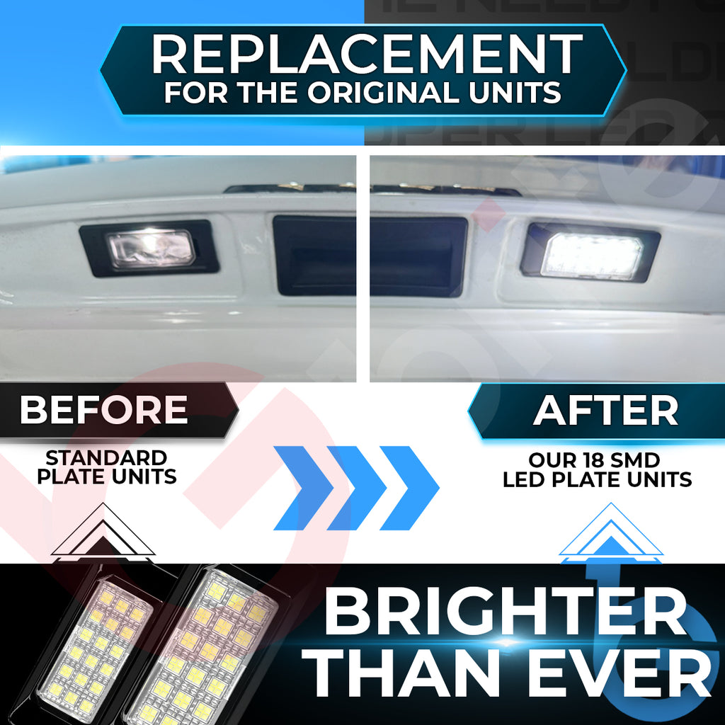 2x 18 LED NUMBER PLATE LIGHT UNITS 5500K XENON WHITE ERROR FREE FOR AUDI A1 8XA A3 8V Saloon