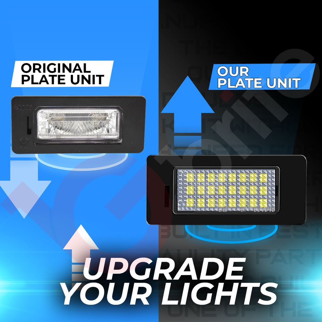2x 24 LED NUMBER PLATE LIGHT UNITS 5500K XENON WHITE ERROR FREE FOR AUDI A1 RS5 A7 SKODA MK3