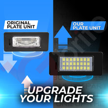 Load image into Gallery viewer, 2x 24 LED NUMBER PLATE LIGHT UNITS 5500K XENON WHITE ERROR FREE FOR AUDI A1 RS5 A7 SKODA MK3