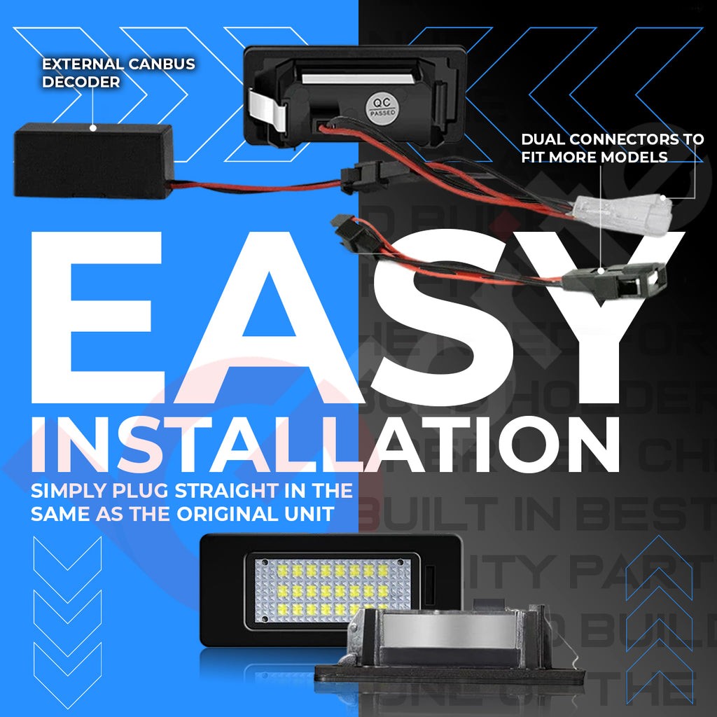 2x 24 LED NUMBER PLATE LIGHT UNITS 5500K XENON WHITE ERROR FREE FOR AUDI A1 RS5 A7 SKODA MK3