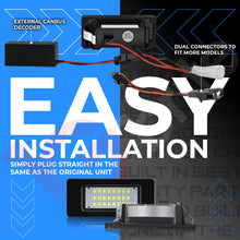 Load image into Gallery viewer, 2x 24 LED NUMBER PLATE LIGHT UNITS 5500K XENON WHITE ERROR FREE FOR AUDI A1 RS5 A7 SKODA MK3