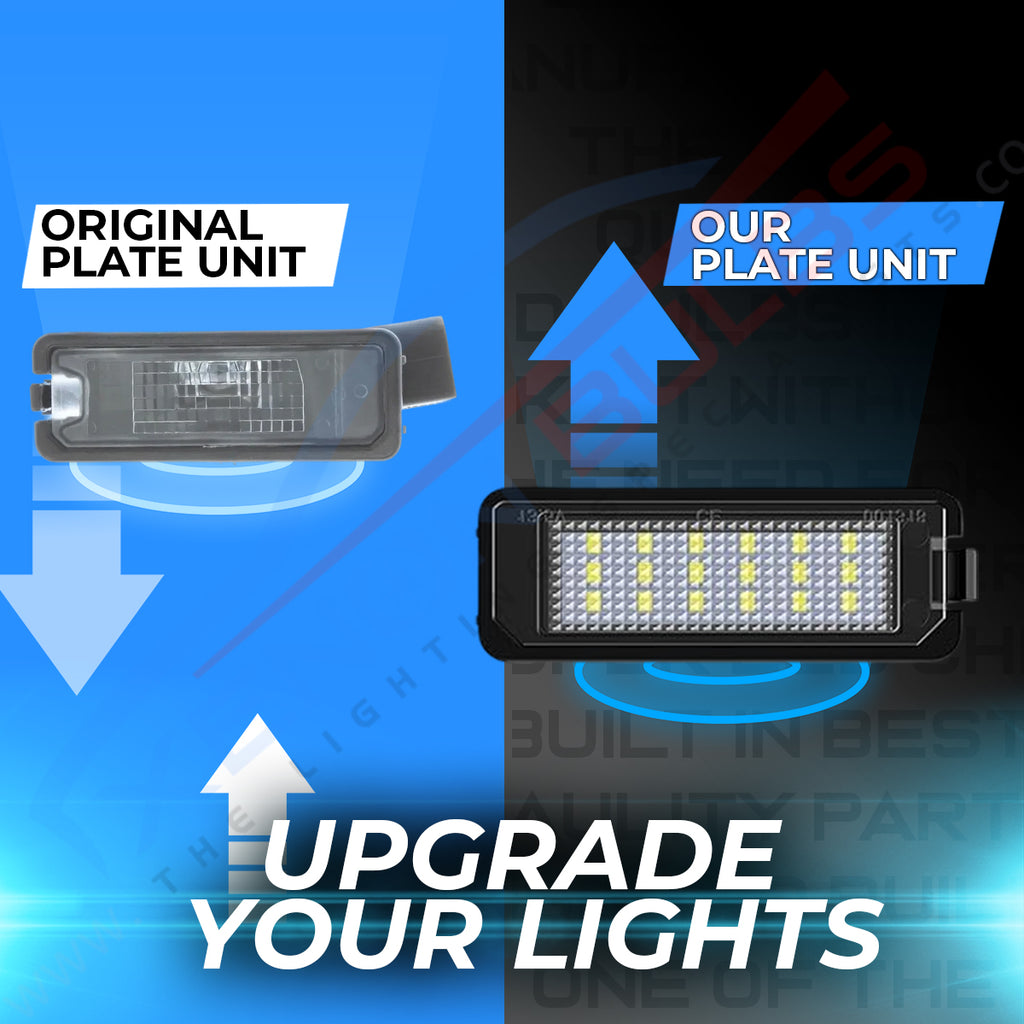 2x 18 LED NUMBER PLATE LIGHT UNITS 5500K XENON WHITE ERROR FREE FOR VW Golf PASSAT POLO SEAT
