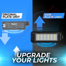 Load image into Gallery viewer, 2x 18 LED NUMBER PLATE LIGHT UNITS 5500K XENON WHITE ERROR FREE FOR VW Golf PASSAT POLO SEAT