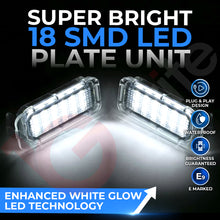 Load image into Gallery viewer, 2x 18 LED NUMBER PLATE LIGHT UNITS 5500K XENON WHITE ERROR FREE FOR FORD FIESTA TRANSIT CUSTOM