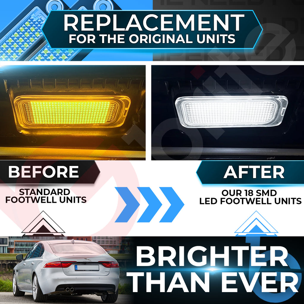 2x 18 LED NUMBER PLATE LIGHT UNITS 5500K XENON WHITE ERROR FREE FOR FORD FIESTA TRANSIT CUSTOM