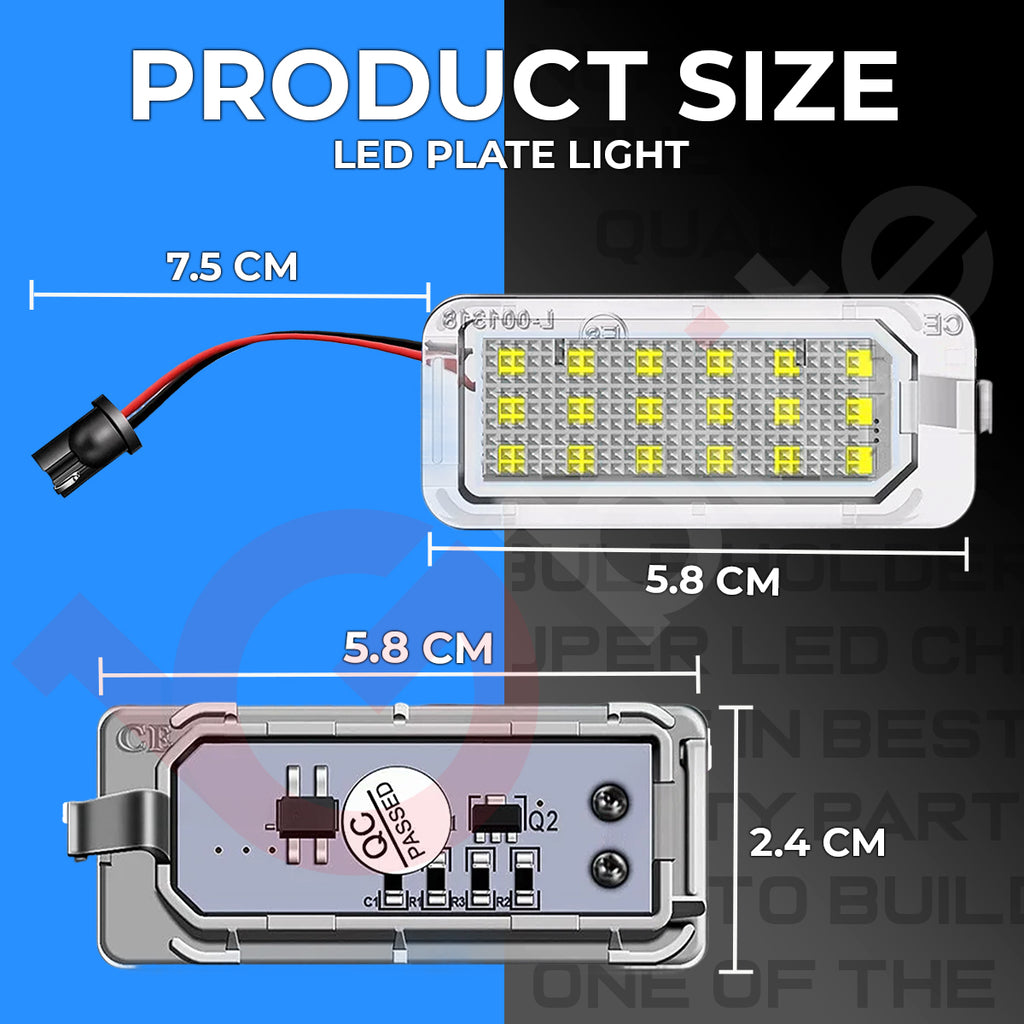 2x 18 LED NUMBER PLATE LIGHT UNITS 5500K XENON WHITE ERROR FREE FOR FORD FIESTA TRANSIT CUSTOM