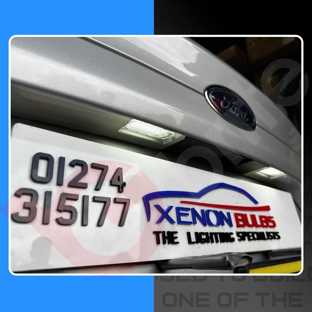 2x 18 LED NUMBER PLATE LIGHT UNITS 5500K XENON WHITE ERROR FREE FOR FORD FIESTA TRANSIT CUSTOM