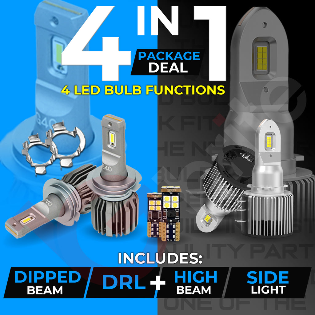 AUDI A3 8V PACKAGE DIPPED BEAM SIDELIGHTS DAYTIME LIGHTS LED WHITE SUPER BRIGHT BULB