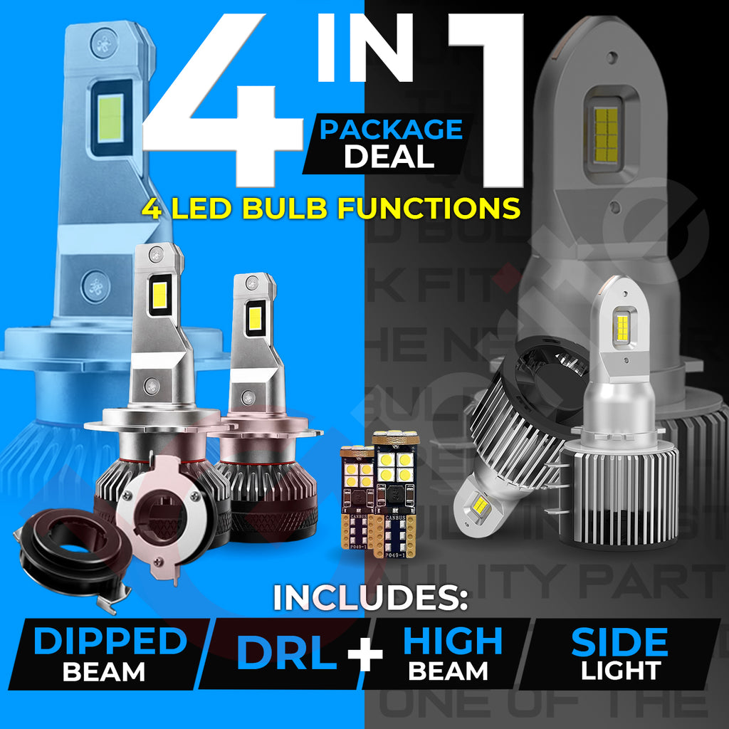AUDI A3 8V PACKAGE DIPPED BEAM SIDELIGHTS DAYTIME LIGHTS LED WHITE SUPER BRIGHT BULBS