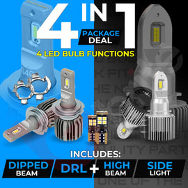 AUDI A3 8V PACKAGE DIPPED BEAM SIDELIGHTS DAYTIME LIGHTS LED WHITE SUPER BRIGHT BULB