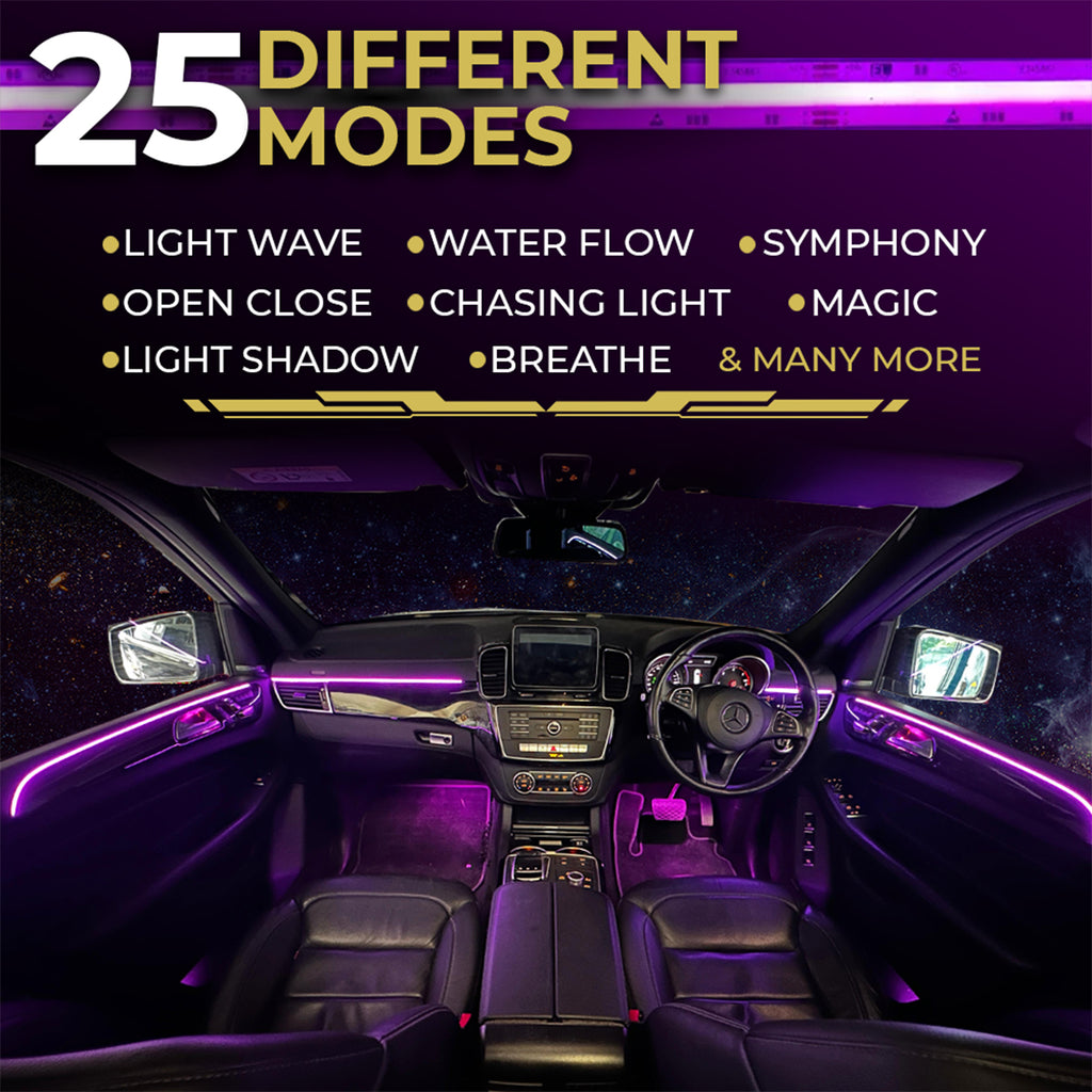 18 in 1 Full LED Symphony Dream Car Interior Ambient Lighting Wireless Kit