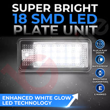 Load image into Gallery viewer, 2x 18 LED NUMBER PLATE LIGHT UNITS 5500K XENON WHITE ERROR FREE FOR AUDI A3 8P S3 RS3 A4 RS4 B7