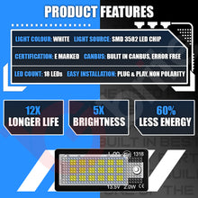 Load image into Gallery viewer, 2x 18 LED NUMBER PLATE LIGHT UNITS 5500K XENON WHITE ERROR FREE FOR AUDI A3 8P S3 RS3 A4 RS4 B7