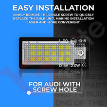 Load image into Gallery viewer, 2x 18 LED NUMBER PLATE LIGHT UNITS 5500K XENON WHITE ERROR FREE FOR AUDI A3 8P S3 RS3 A4 RS4 B7