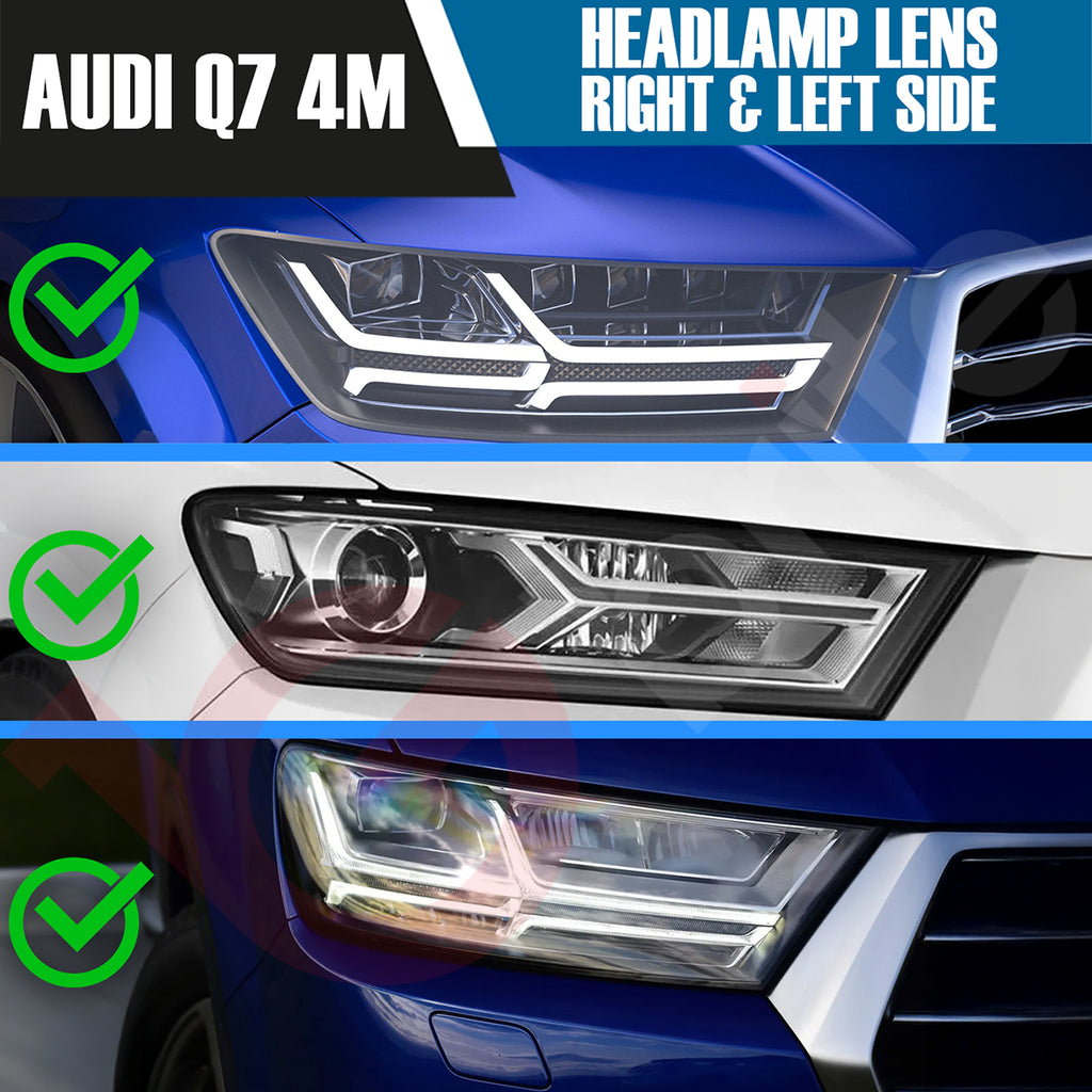 AUDI Q7 4M RIGHT OR LEFT SIDE FRONT HEADLAMP LENS COVER 2016-2019